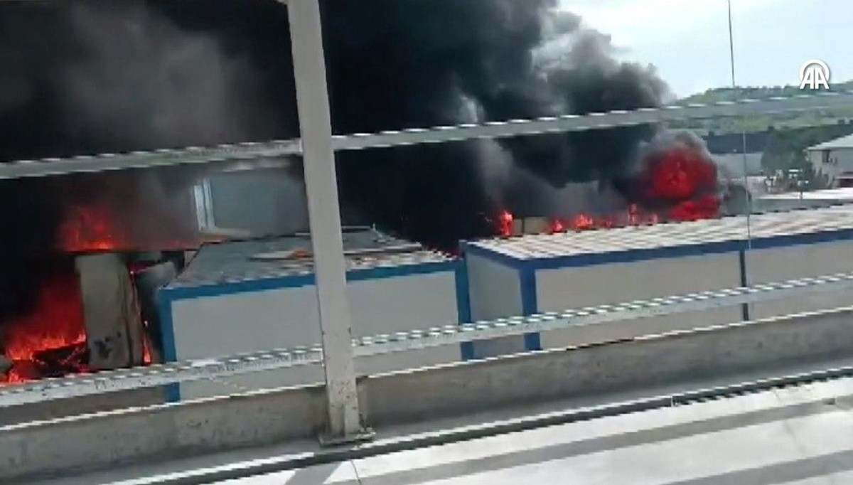 Bartın'da işçilerin kaldığı konteynerlerde yangın